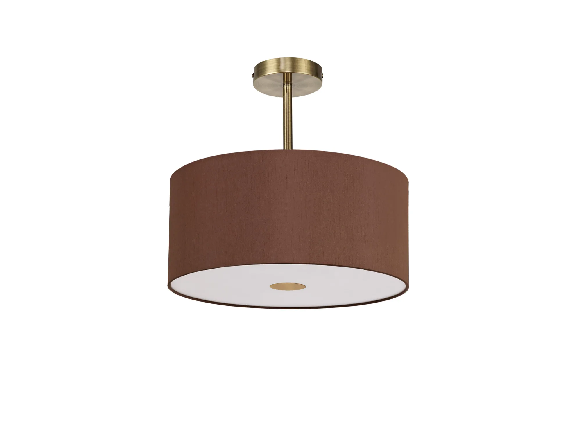 Baymont 40cm Semi Flush 1 Light Antique Brass, Raw Cocoa/Grecian Bronze, Frosted Diffuser DK0178  Deco Baymont AB RC